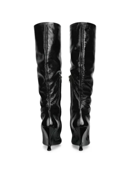 Botine Balmain din piele cu pană negru