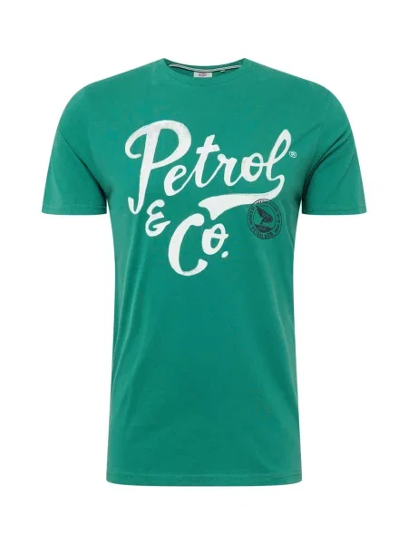Petrol Industries Tricou verde / negru alb