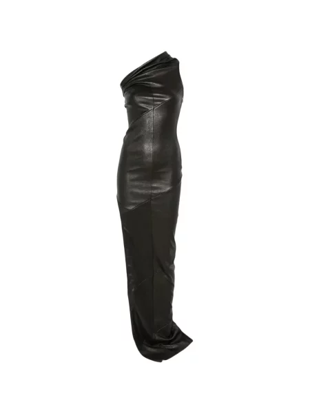 Félvállas maxi ruha Rick Owens fekete