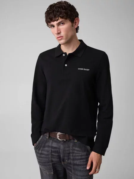 Tricou polo Guess Jeans negru