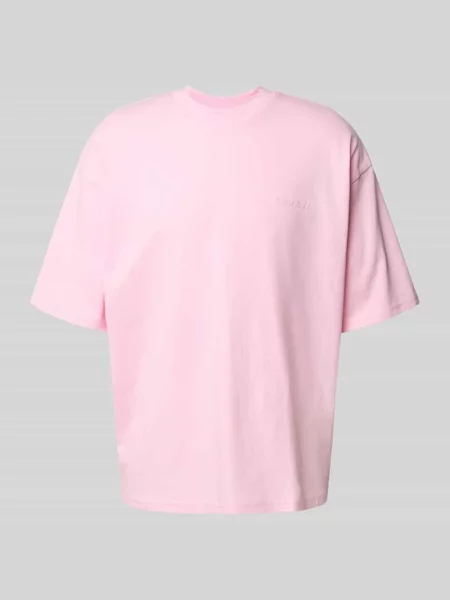 Oversized t-shirt z czystej bawełny Review różowa