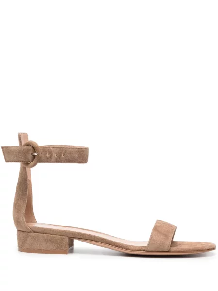Sandale Gianvito Rossi din piele de căprioară cu cataramă