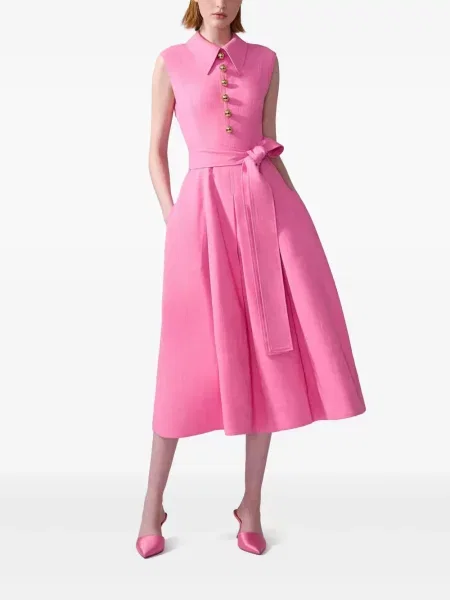 Rochie midi Carolina Herrera până la genunchi de costum roz