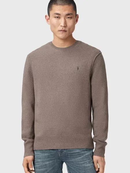 AllSaints pulover pentru bărbați cu amestec de lână maro