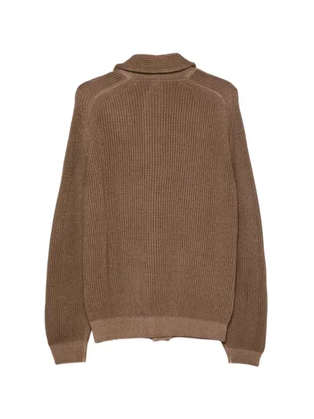 Gulerat cardigan Fedeli tricotate maro