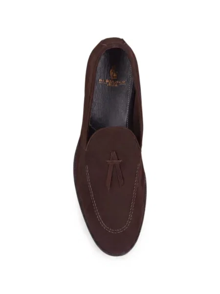 Pantofi loafer Di Bianco din piele de căprioară maro