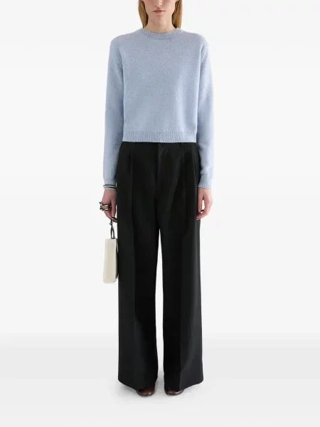 Pulover Jil Sander cu decolteu rotund albastru