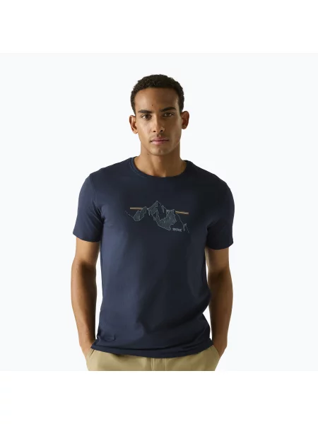 Tricou pentru bărbați REGATTA ClineIX navy mountain lines marină