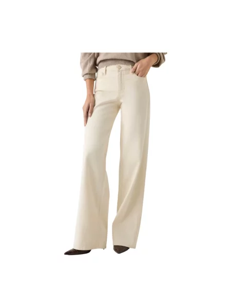 Szerokie spodnie Guess beżowe