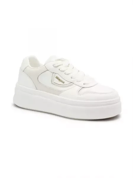 BLAUER De piele sneakers alb