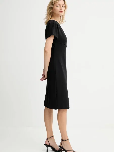 Calvin Klein sukienka midi prosta czarny