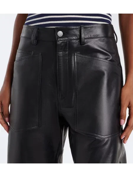 Pantaloni Nili Lotan din piele negru