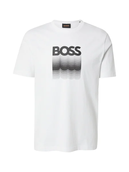 BOSS Tricou Insignia gri / gri închis / negru alb