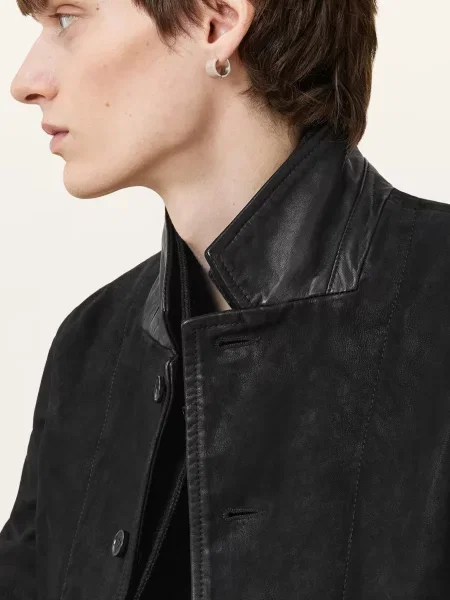 Шкіряний піджак Allsaints чорний