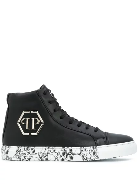 Sneakerși Philipp Plein cu imagine negru