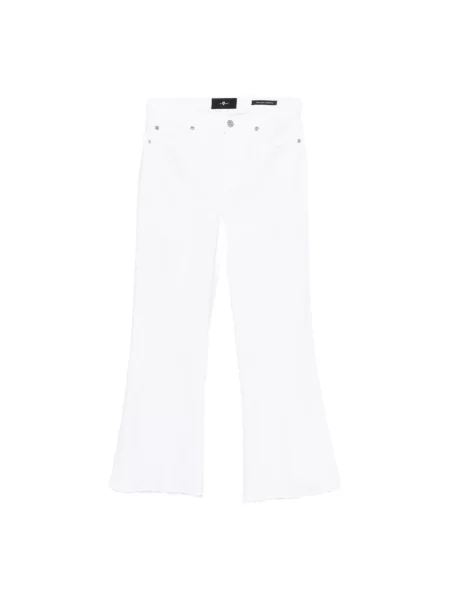 Jeansy dzwony 7 For All Mankind dzwony o skróconej długości białe