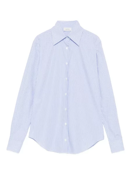 Długa koszula Mazzarelli w paski niebieska