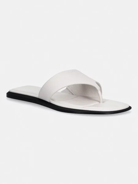 Șlapi Calvin Klein din piele fără toc bej