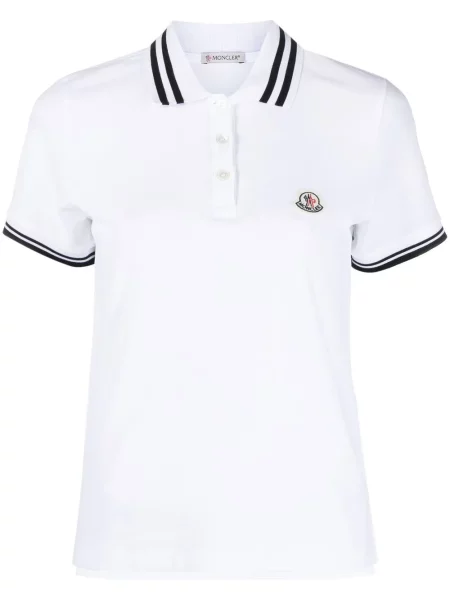 Tricou polo Moncler cu dungi alb