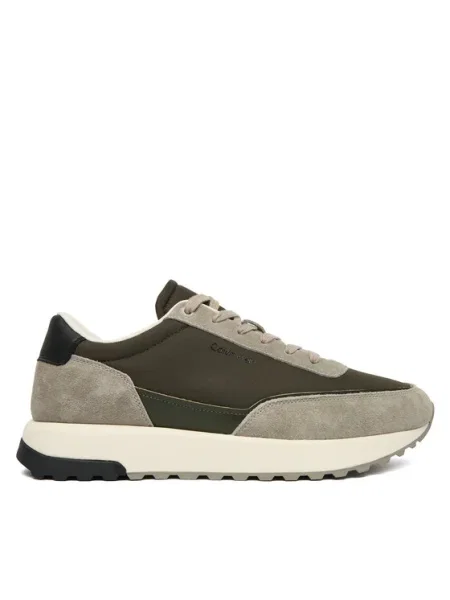 Sneakerși Calvin Klein cu șireturi din dantelă verde