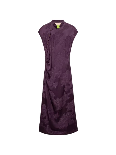 Rochie midi Shanghai Tang cu model floral violet