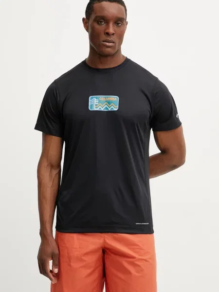 Columbia t-shirt sportowy Zero Rules z nadrukiem czarny