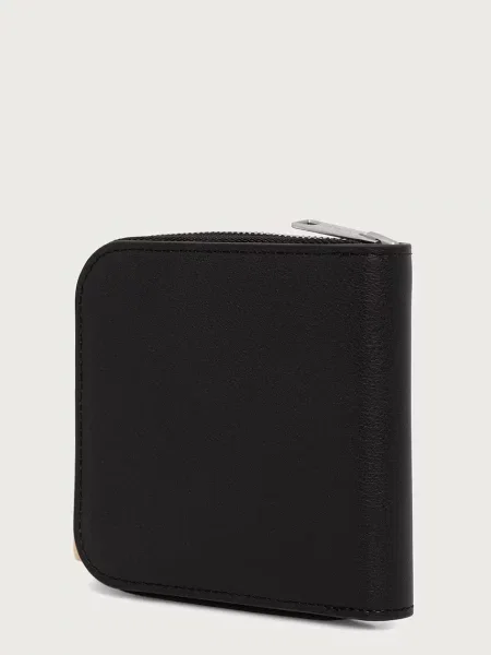 Πορτοφόλι Carhartt WIP Leather Wallet Black/ Silver Universal μαύρο