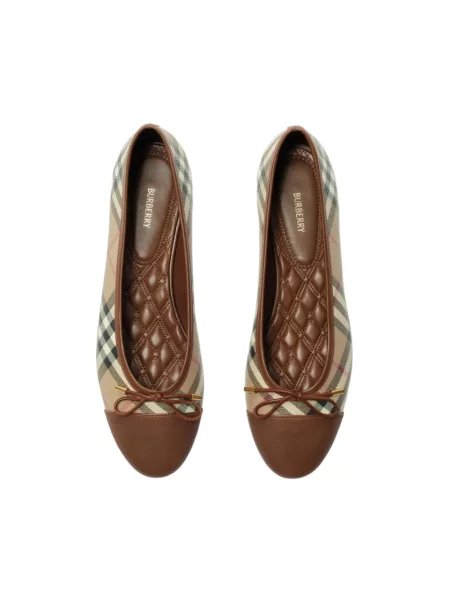 Balerinki Burberry skórzane beżowe