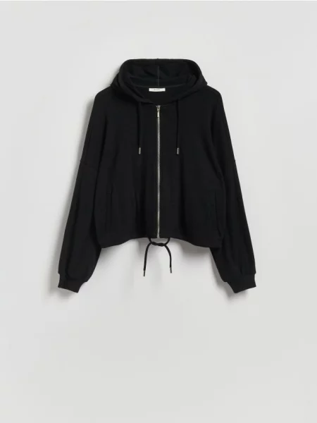Reserved Rozpinana bluza z wiskozą czarny