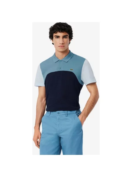 Koszulka Polo Lacoste Regular Fit Colour-Block krótki rękaw XS niebieska