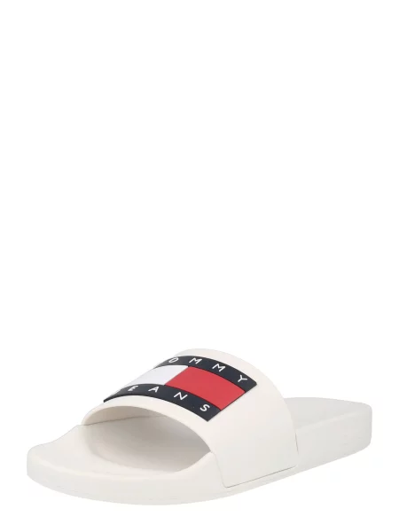Pantofle Tommy Jeans béžové