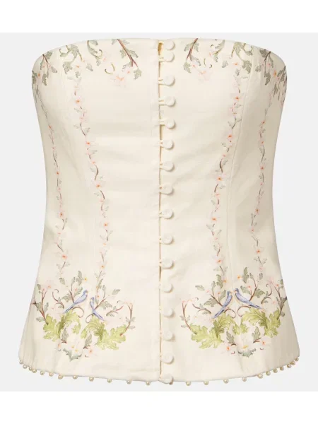 Top Agua By Agua Bendita de in cu model floral alb