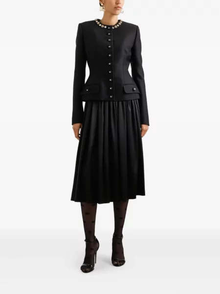 Fusta plisata Dolce & Gabbana plisată până la genunchi negru