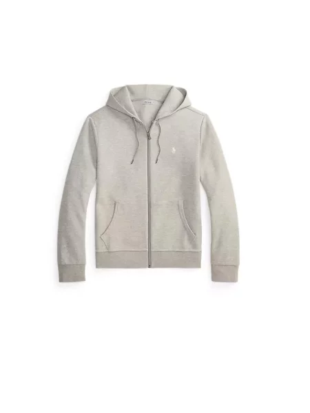 Dzianinowa bluza z kapturem Polo Ralph Lauren z kapturem szara