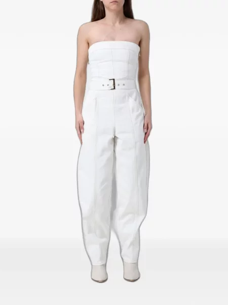 Cu centură salopetă Armani Exchange fără bretele alb