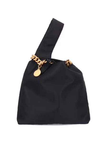 Σατέν clutch Stella Mccartney μαύρο