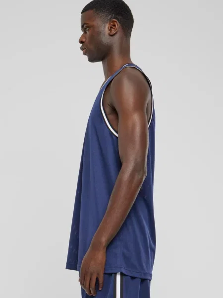 Urban Classics Tricou albastru închis alb