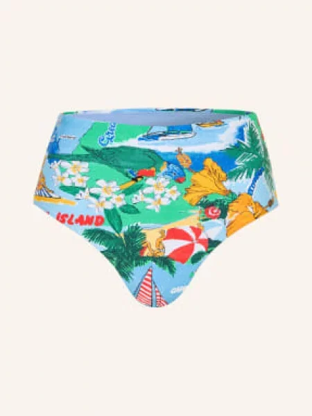 Seafolly Bikiny S Vysokým Pasem Viva Vacation tmavě / oranžová / zelená modrá