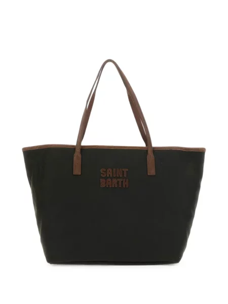 Geantă shopper Mc2 Saint Barth cu autograf verde