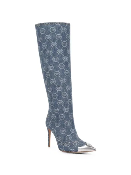 Botine Philipp Plein cu imagine albastru