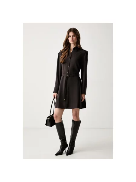 Sukienka koszulowa Armani Exchange brązowa