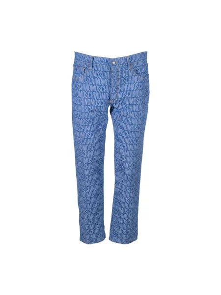 Jeansy Moschino z logo niebieskie