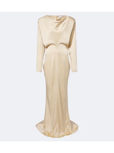 Rochie Stella Mccartney din satin drapată bej