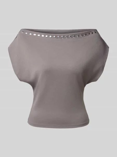 T-shirt z dodatkiem model Decor' Gina Tricot