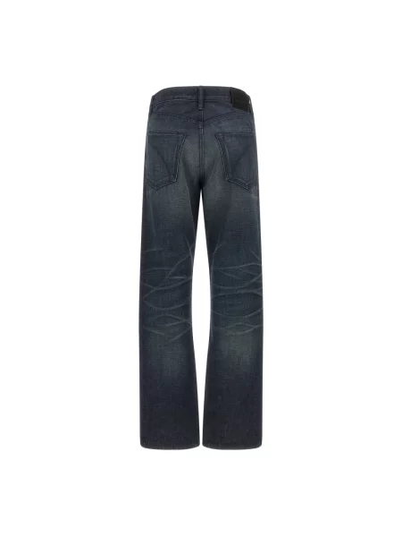 Jeansy boyfriendy Tom Ford z przetarciami niebieskie