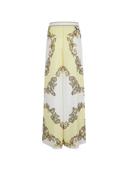 Παντελόνι palazzo Alice + Olivia με σχέδιο με κορδόνι κίτρινο