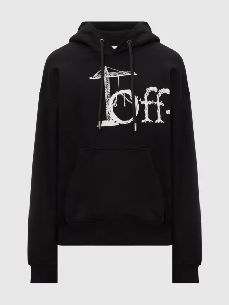 Худі з контрастним принтом логотипа Off-white чорне