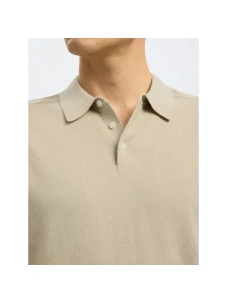 Koszulka polo o kroju regular fit z czystej bawełny model BERG' Selected Homme beżowa