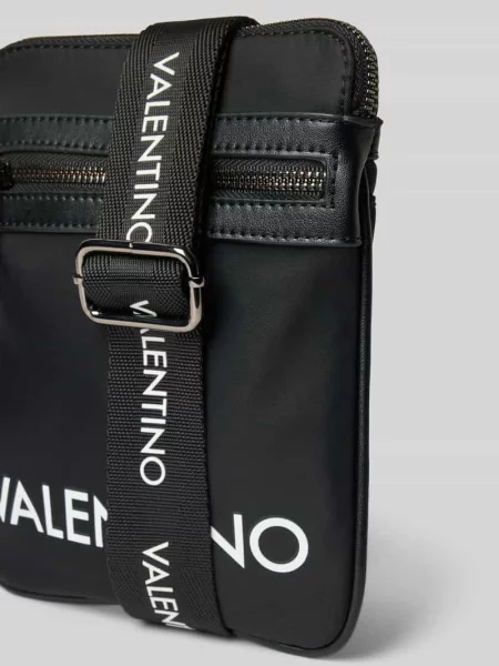 Torba na długim pasku z nadrukiem z logo model ‘Bandoliera’ Valentino By Mario Valentino czarna