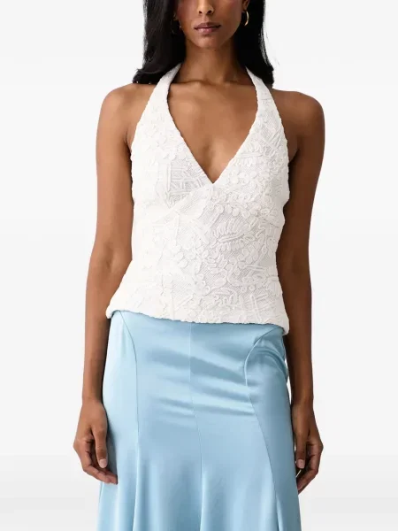Top Bardot cu gât halter
